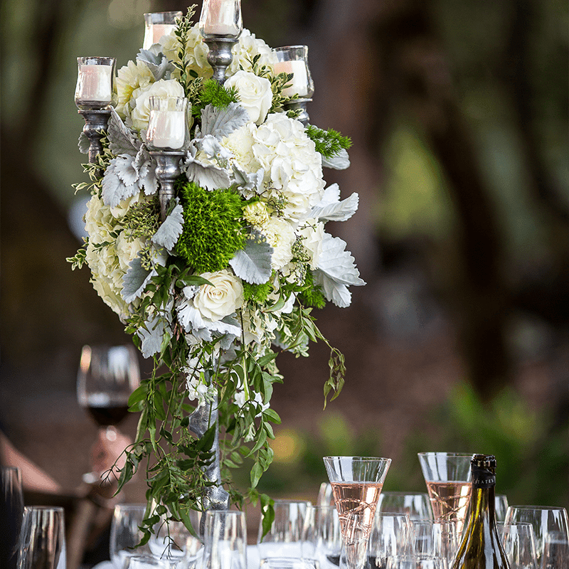 Sonoma wedding reception décor and floral design
