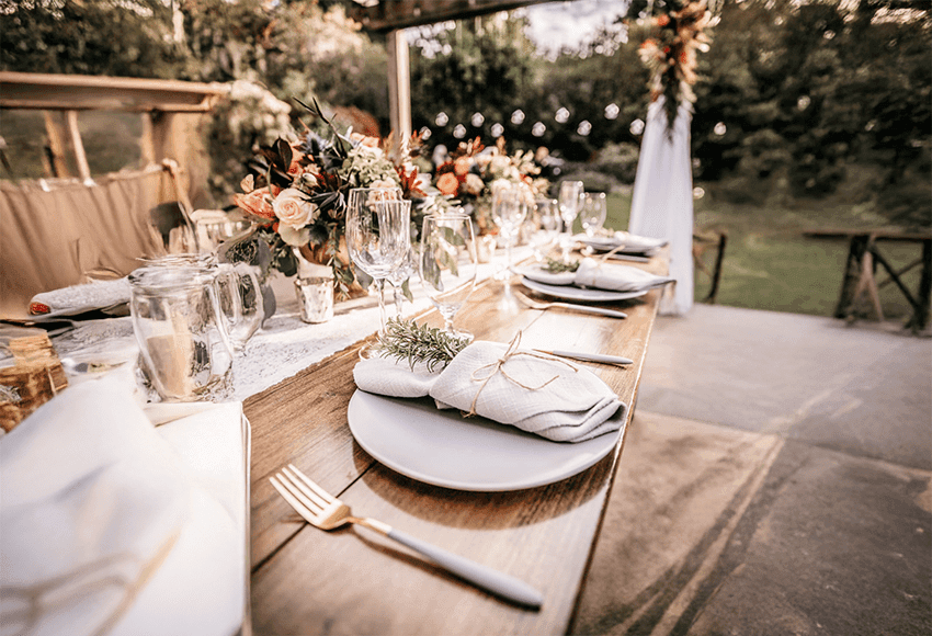 Wedding tablescape and florals at a Sonoma County winery
